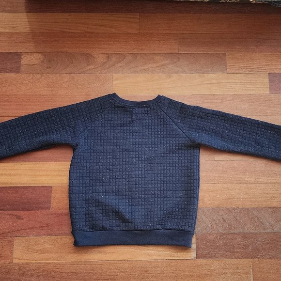 Sovereign Code Speckled Navy Waffle Knit Crewneck Sweatshirt Size 8 - Picture 9 of 13